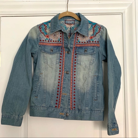 johnny was embroidered denim jacket